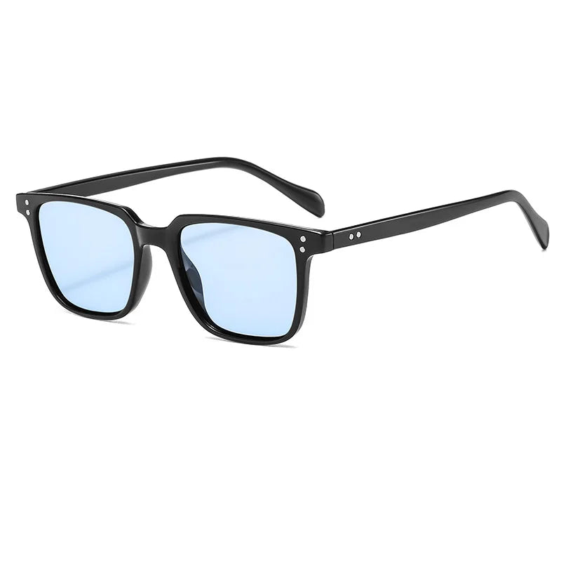 Retro Square Resin-Frame Sunglasses