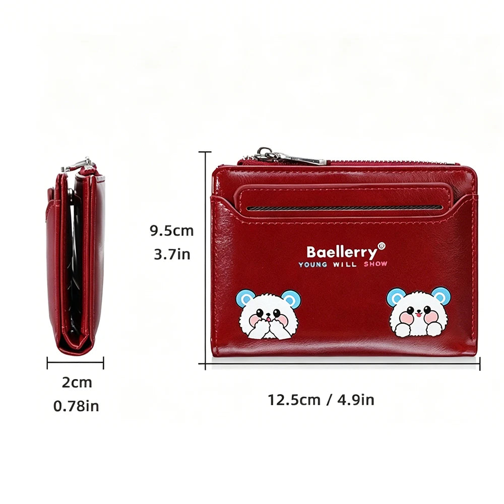 Cute Bear Short Wallet for Girls