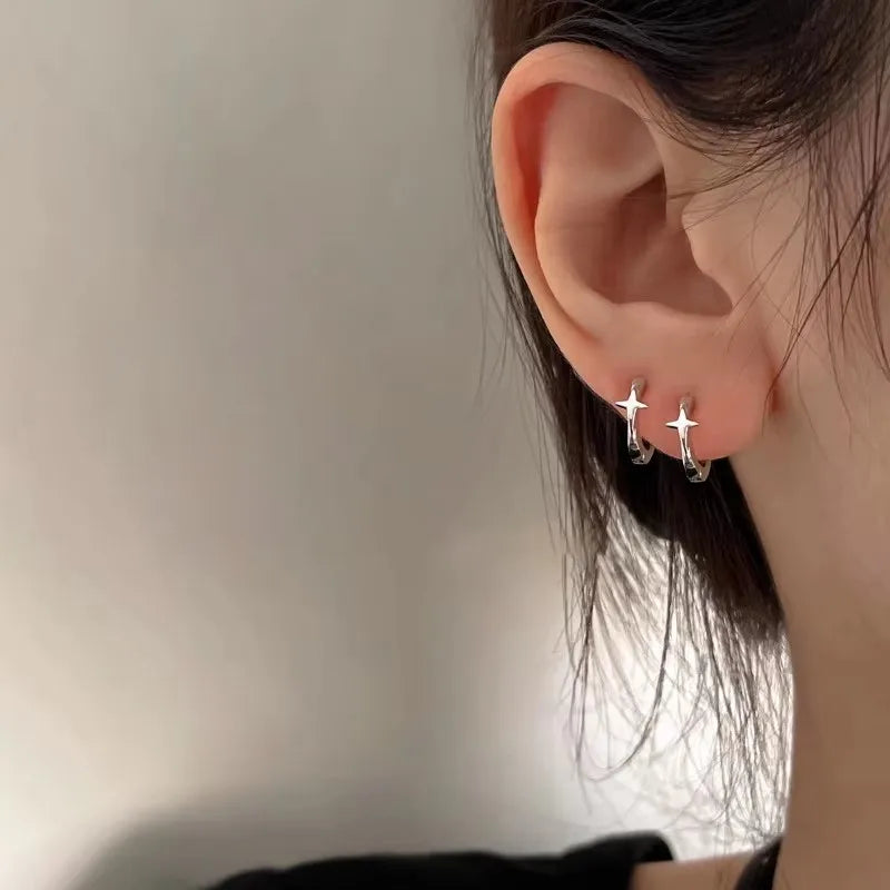 925 Sterling Silver Star Tassel Chain Earrings for Women