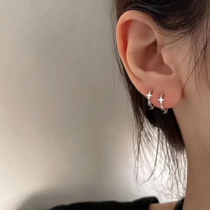 925 Sterling Silver Star Tassel Chain Earrings for Women