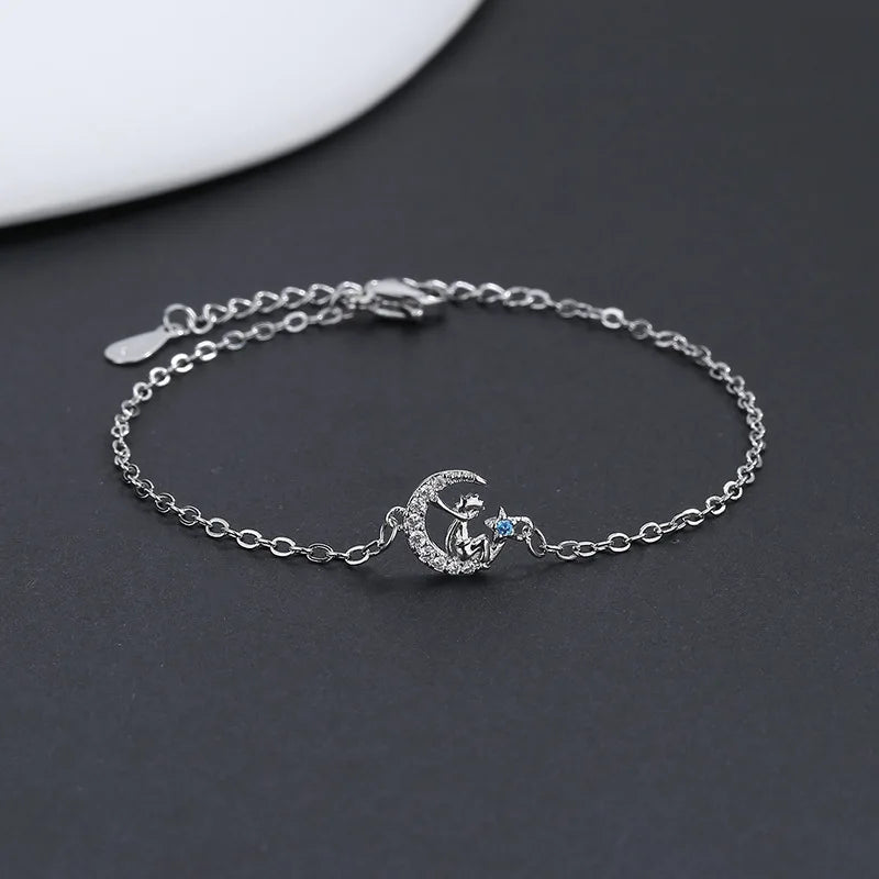 Silver Star Crystal Double Bracelet for Women