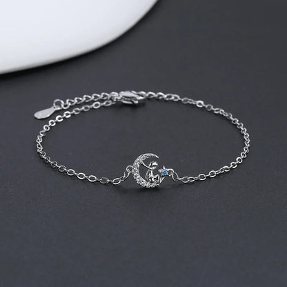 Silver Star Crystal Double Bracelet for Women