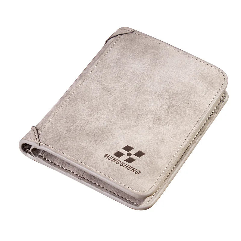 Men's Vintage PU Leather Bifold Wallet | Photo & Card Holder Short Purse