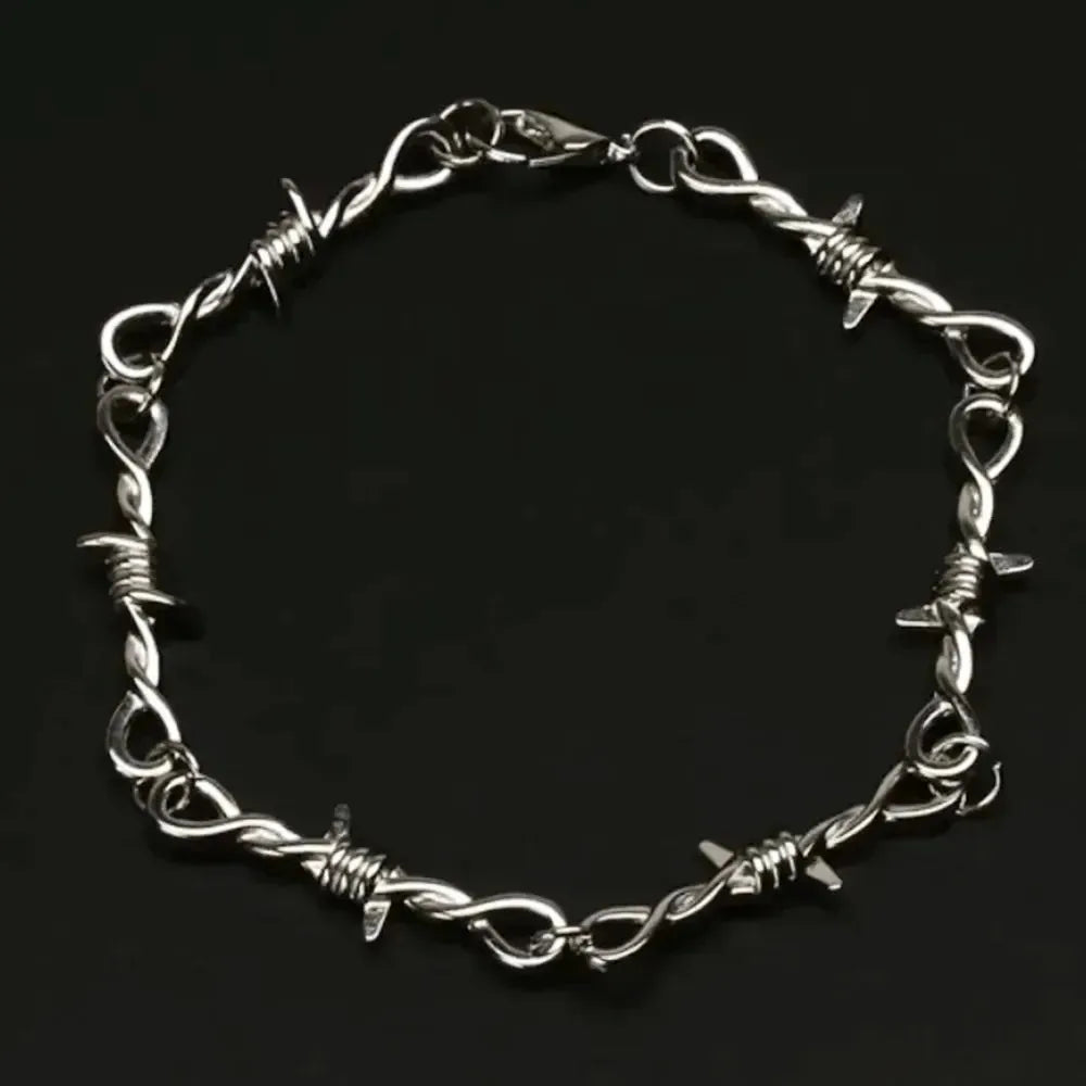 Gothic Barbed Wire Chain Bracelet
