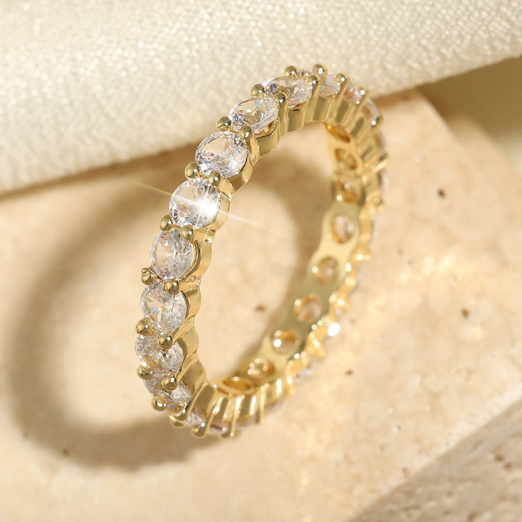 Baguette Cubic Zirconia Ring in 18K Gold for Women