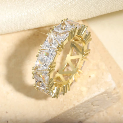 Baguette Cubic Zirconia Ring in 18K Gold for Women