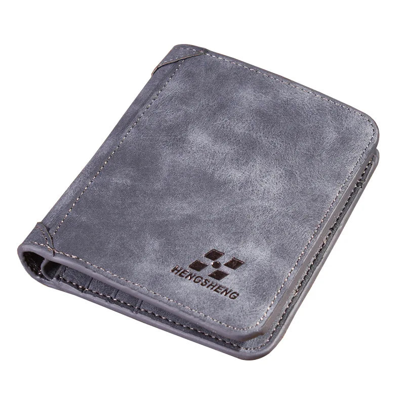 Men's Vintage PU Leather Bifold Wallet | Photo & Card Holder Short Purse