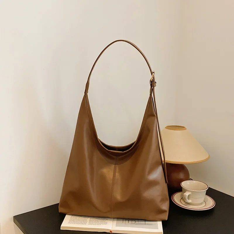 Minimalist Faux Leather Hobo Bag for Women