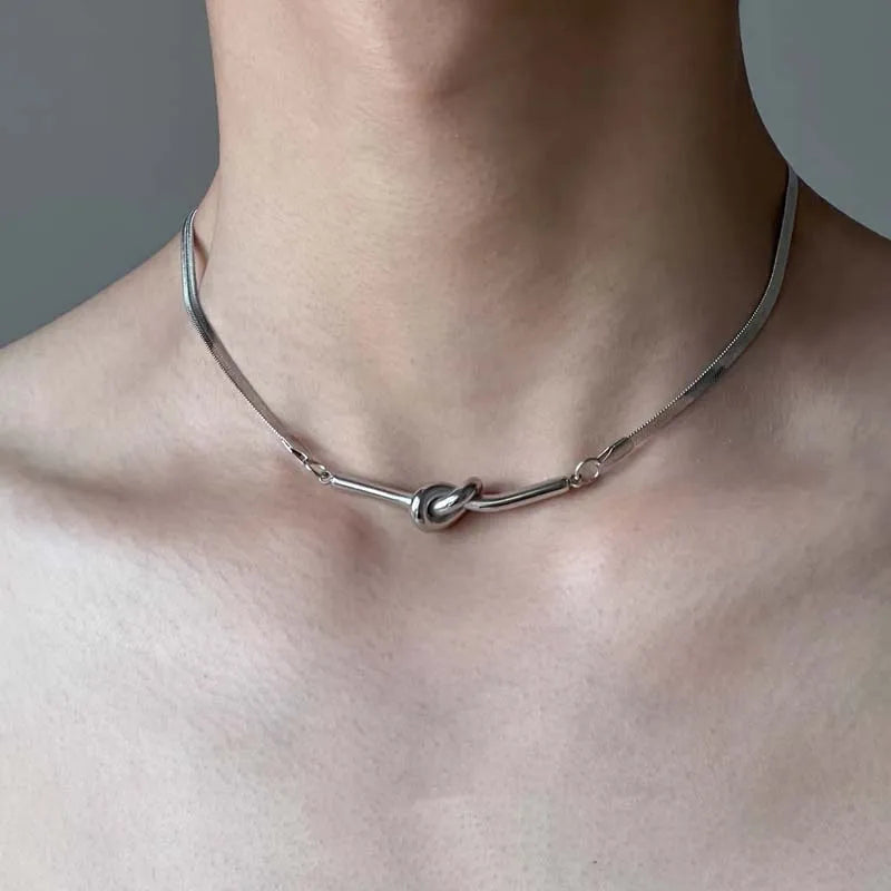 Gothic Knot Snake Chain Choker Necklace