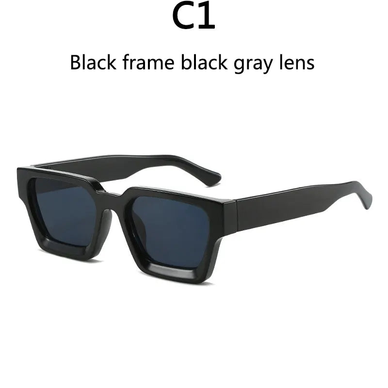 Men's Vintage Square Resin-Lens Sunglasses