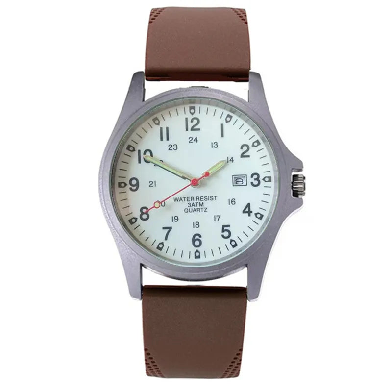 Men's Arabic Dial Quartz Watch with Silicone Strap