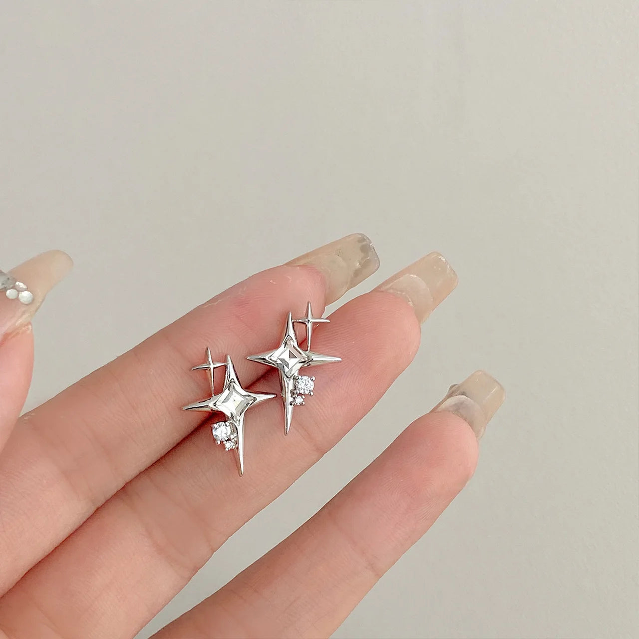 Y2K Star Crystal Drop Dangle Earrings for Women