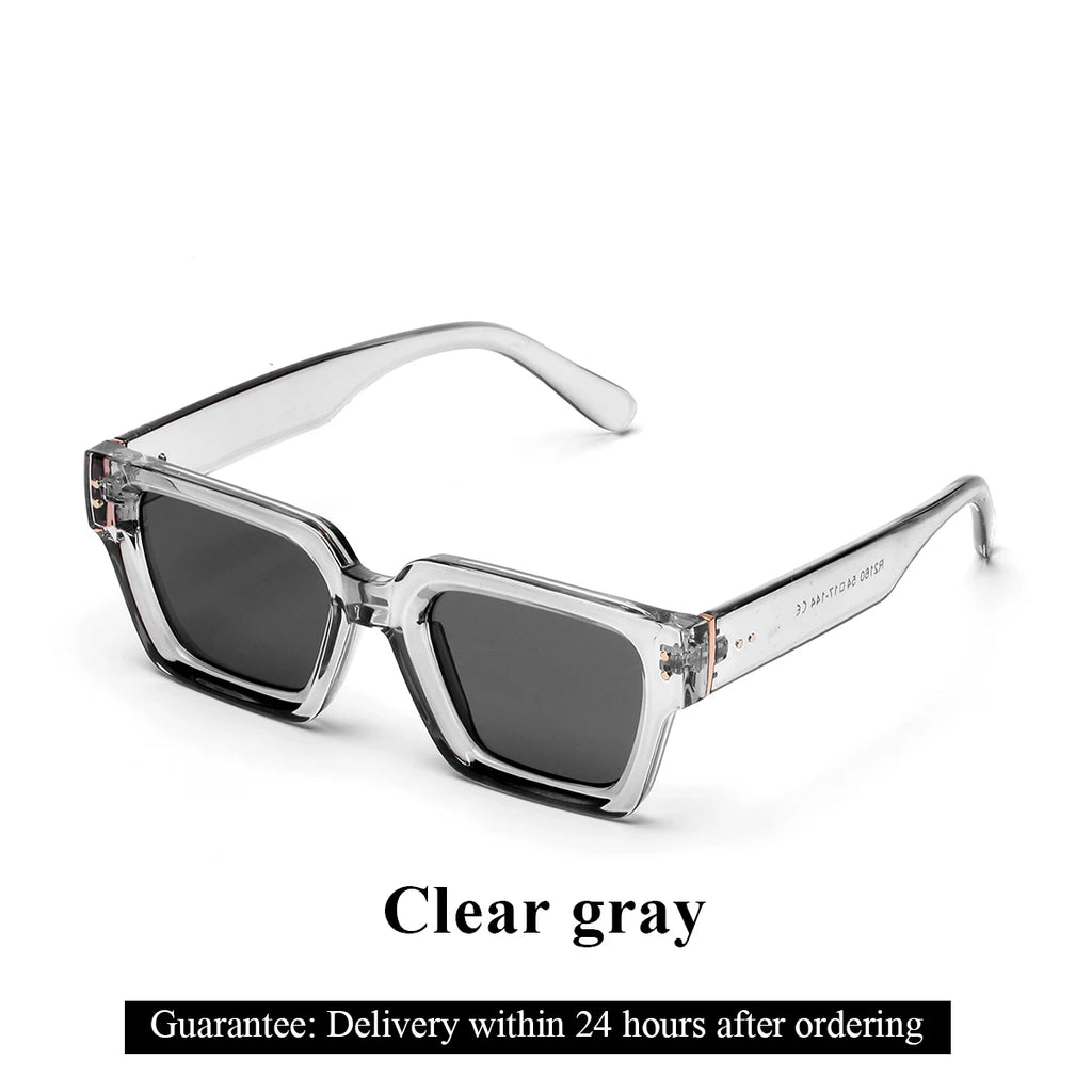 Men's Contemporary Square Polycarbonate Sunglasses