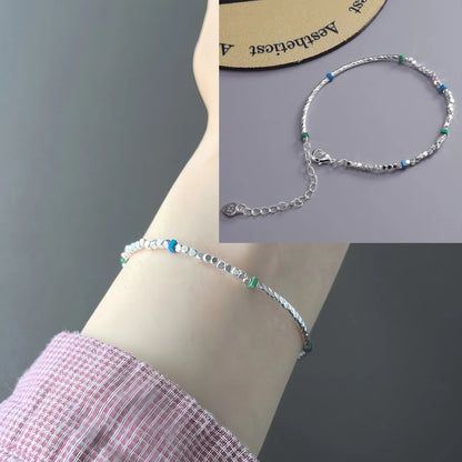 925 Sterling Silver Butterfly Bead String Bracelet for Women