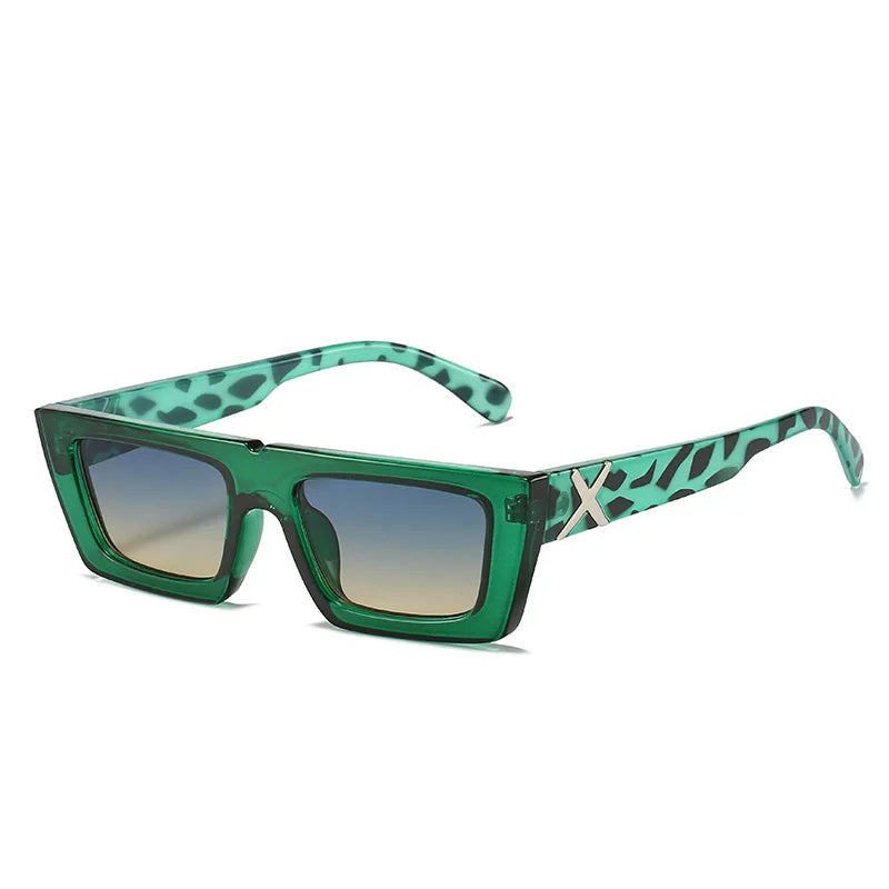 Retro Square Resin-Frame Fashion Sunglasses