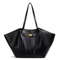 Metal Lock Trapeze Tote Bag for Women