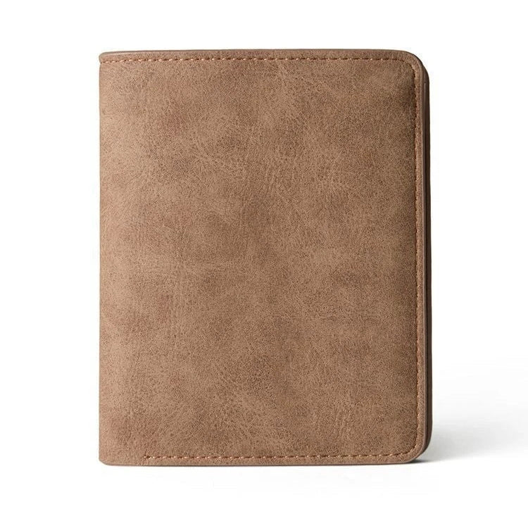 Men's Short PU Leather Bifold Wallet | Lightweight Card Holder with Bill Storage