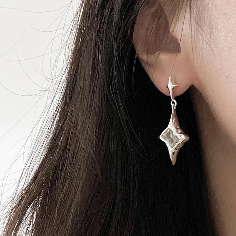 Y2K Star Crystal Drop Dangle Earrings for Women