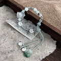 Lotus Leaf Glass Bead Woven Bracelet for Women