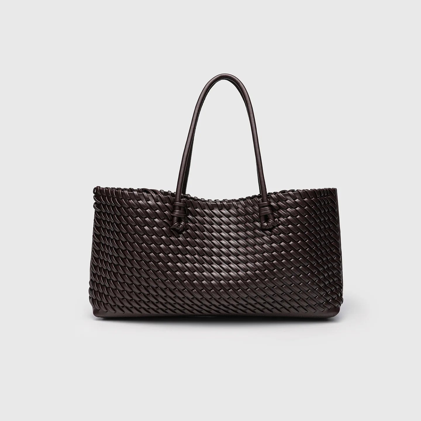 Woven PU Shopper Tote Bag for Women