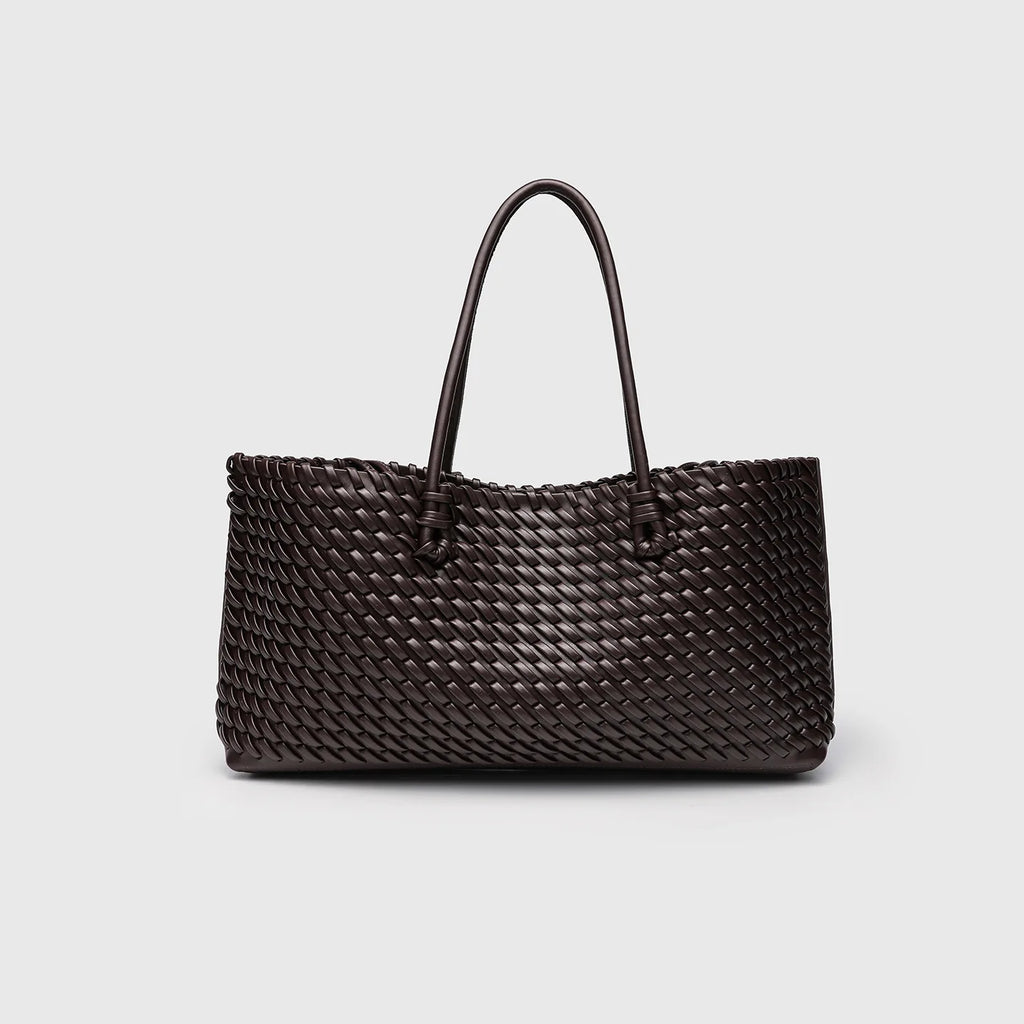 Woven PU Shopper Tote Bag for Women