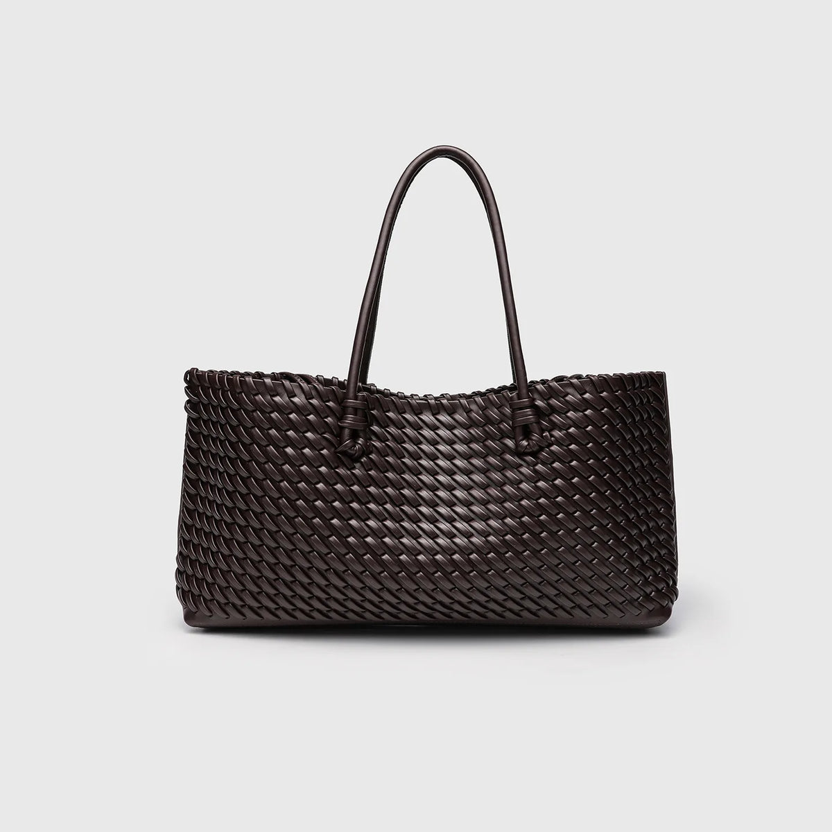 Woven PU Shopper Tote Bag for Women