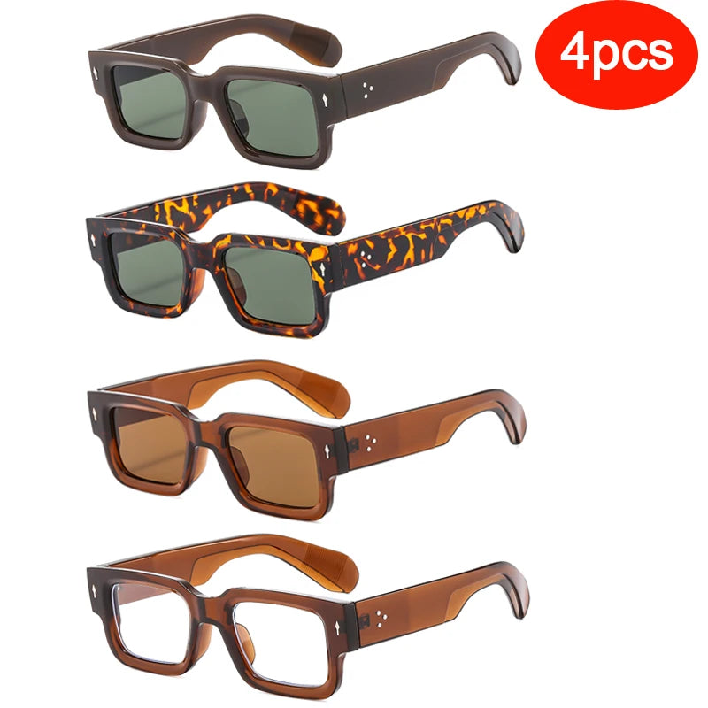Retro Minimalist Rectangle Sunglasses