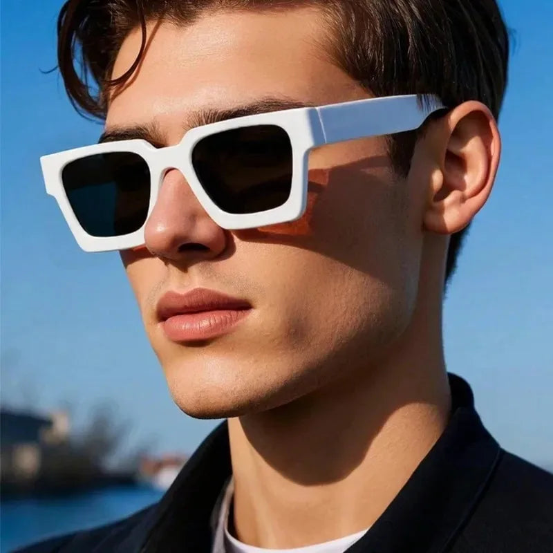 Classic Retro Square Plastic-Frame Sunglasses