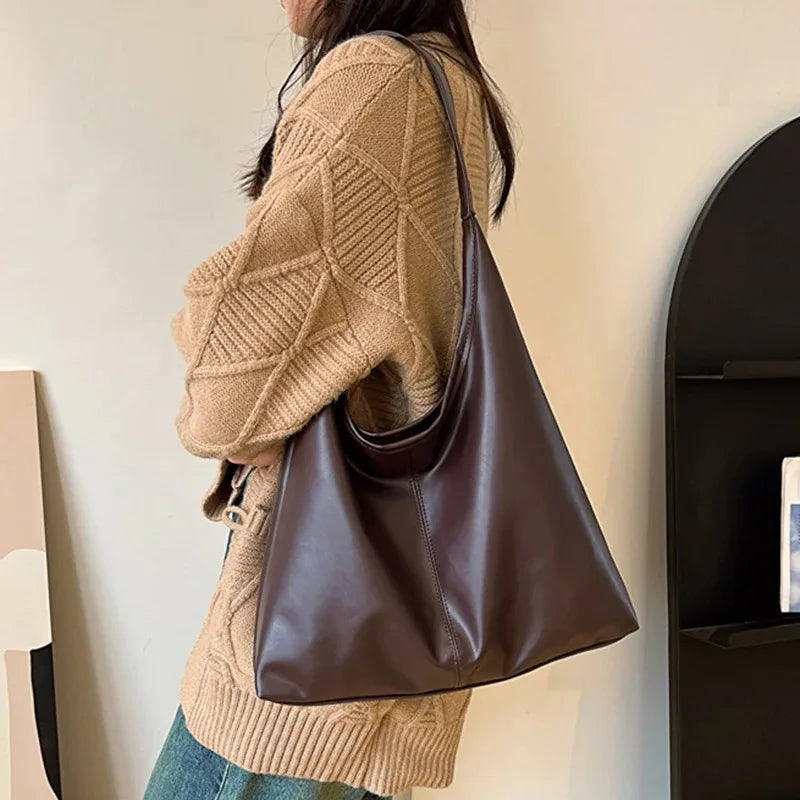 Minimalist Faux Leather Hobo Bag for Women
