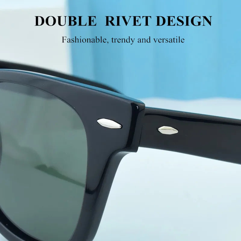 Unisex Vintage Square Resin-Frame Sunglasses