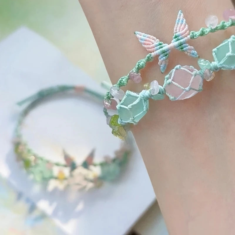 Crystal Osmanthus Fluorite Adjustable Bracelet for Women | Gift