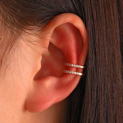 Zircon Cross Geometric Ear Cuff Clip for Women — No Piercing