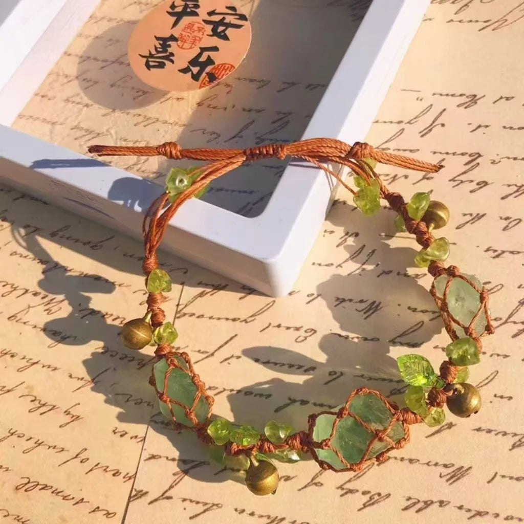 Handwoven Pebble Wreath Crystal Bracelet for Women | Best Friend Gift