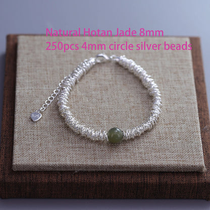 925 Sterling Silver Butterfly Bead String Bracelet for Women
