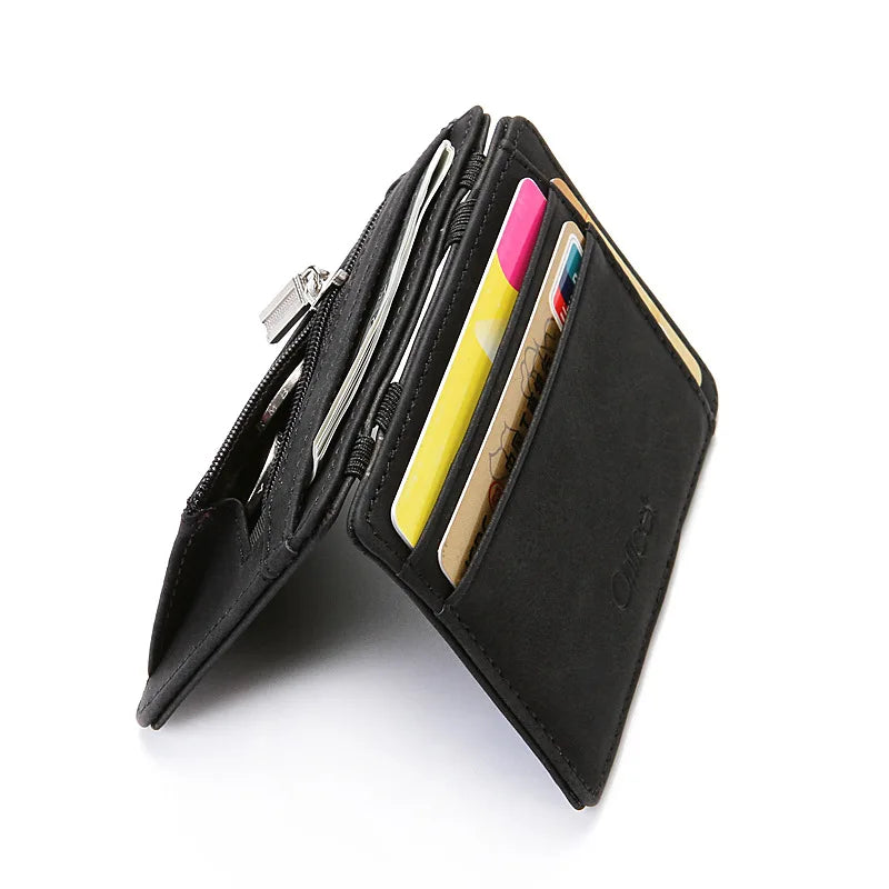 Slim Magic Men's Mini Wallet | PU Leather Card Holder & Coin Purse