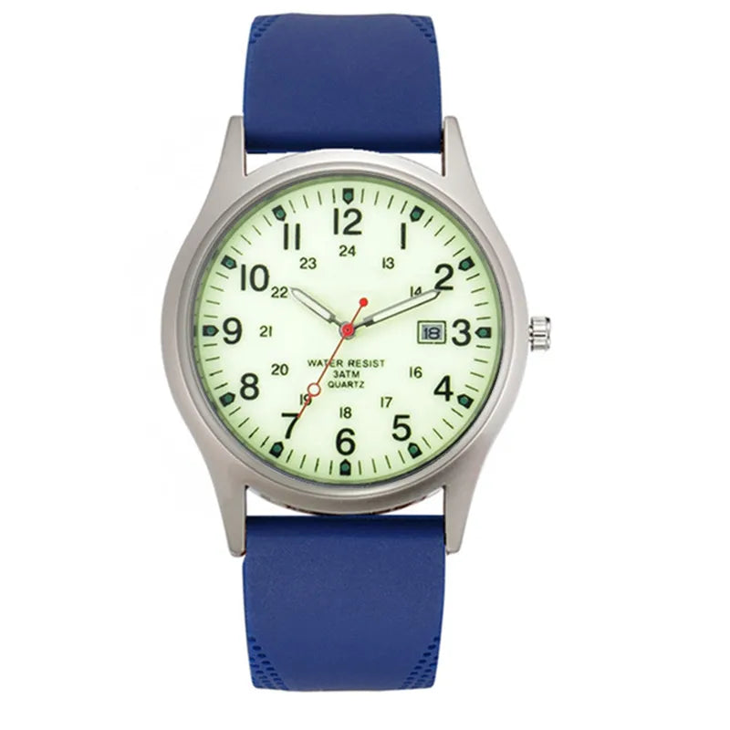 Men's Casual Quartz Watch with Silicone Strap