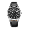 Pilot-Style Quartz Watch with Arabic Numeral Dial