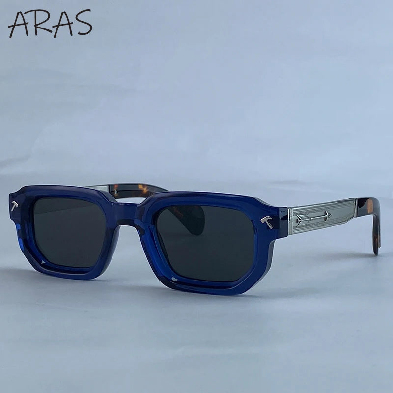 Men's Vintage Square Alloy-Frame Sunglasses