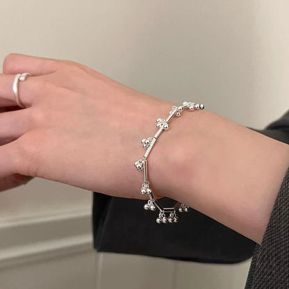 925 Sterling Silver Butterfly Bead String Bracelet for Women