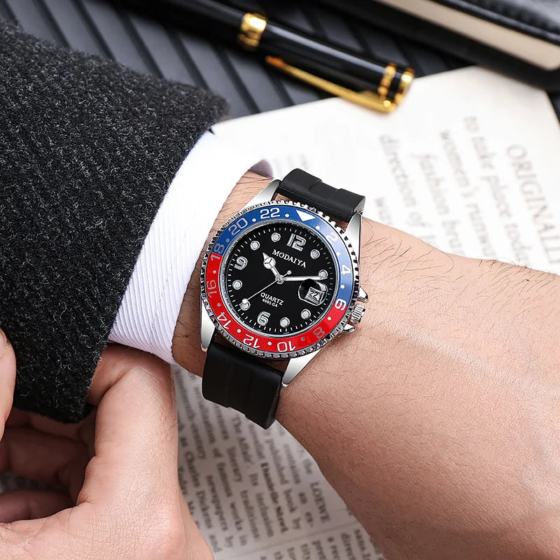Men's Quartz Watch with Silicone Strap