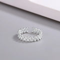 925 Sterling Silver Bilayer Ball Open Ring for Women