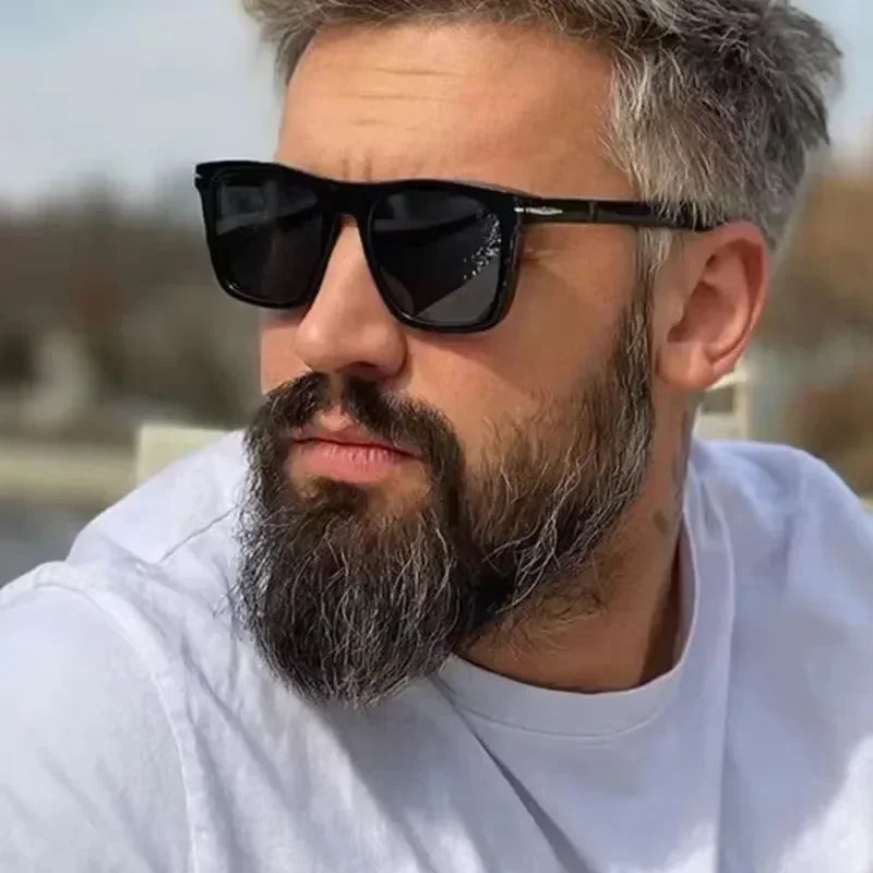 Classic Black-Grey Square Sunglasses