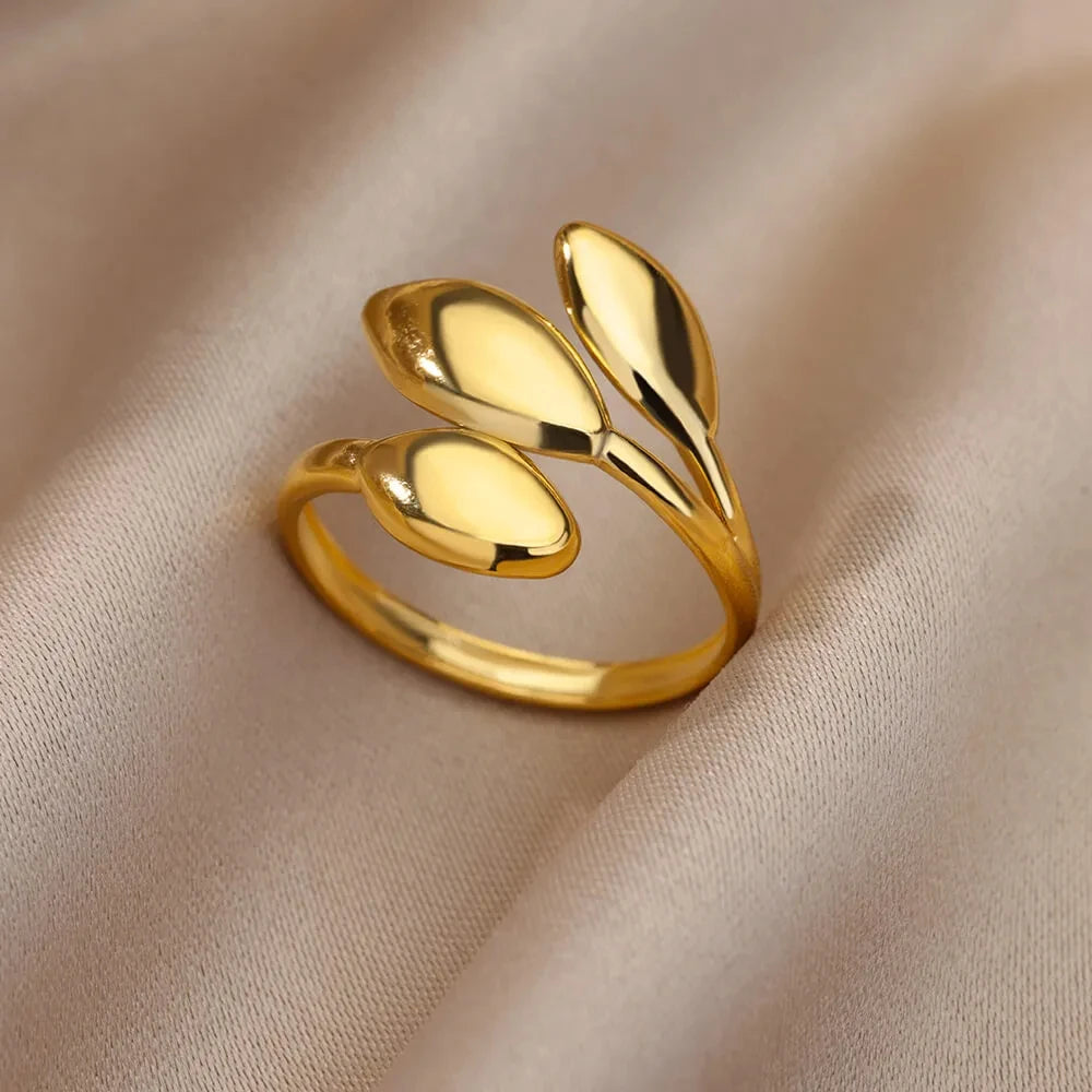 Multilayer Geometric Open Ring for Women | Vintage 18K Gold Plated
