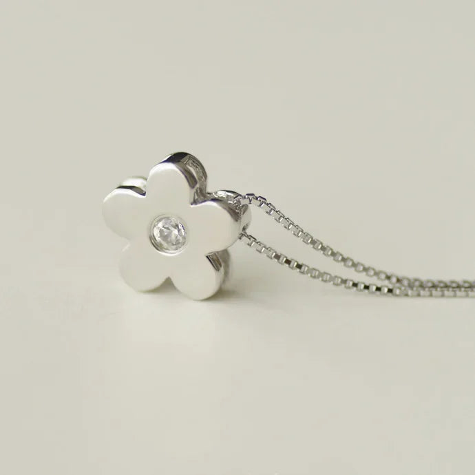 925 Sterling Silver Flower Pendant Necklace for Women