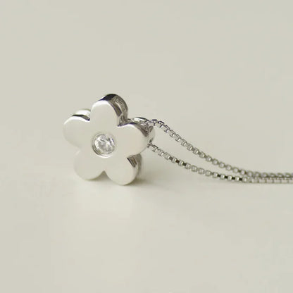 925 Sterling Silver Flower Pendant Necklace for Women