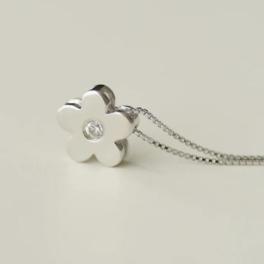 925 Sterling Silver Flower Pendant Necklace for Women
