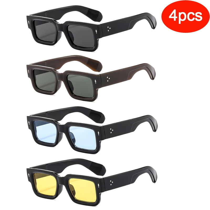Retro Minimalist Rectangle Sunglasses