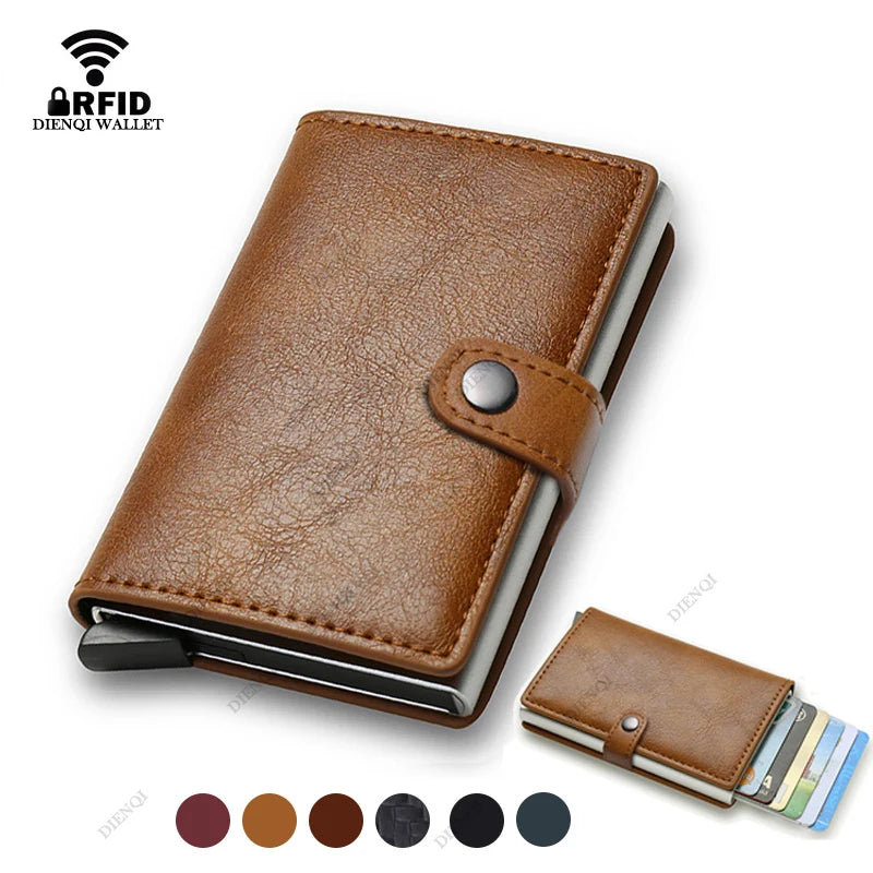 Carbon Fiber RFID Pop-Up Card Holder Wallet | Slim Metal Men's Minimalist Purse
