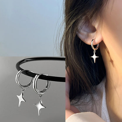 925 Sterling Silver Star Tassel Chain Earrings for Women