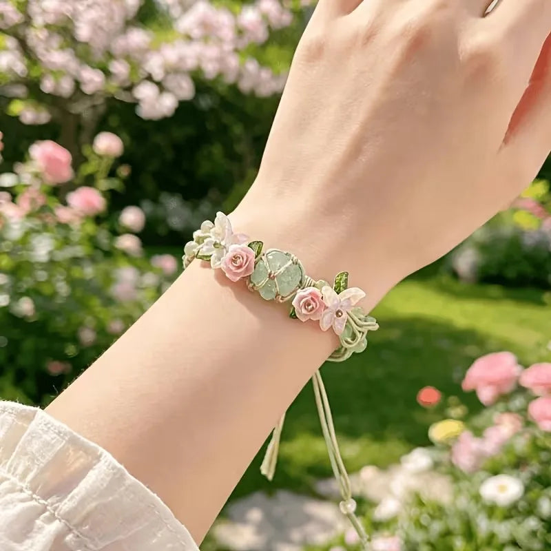 Bohemian Purple Quartz Macrame Wrap Bracelet for Women